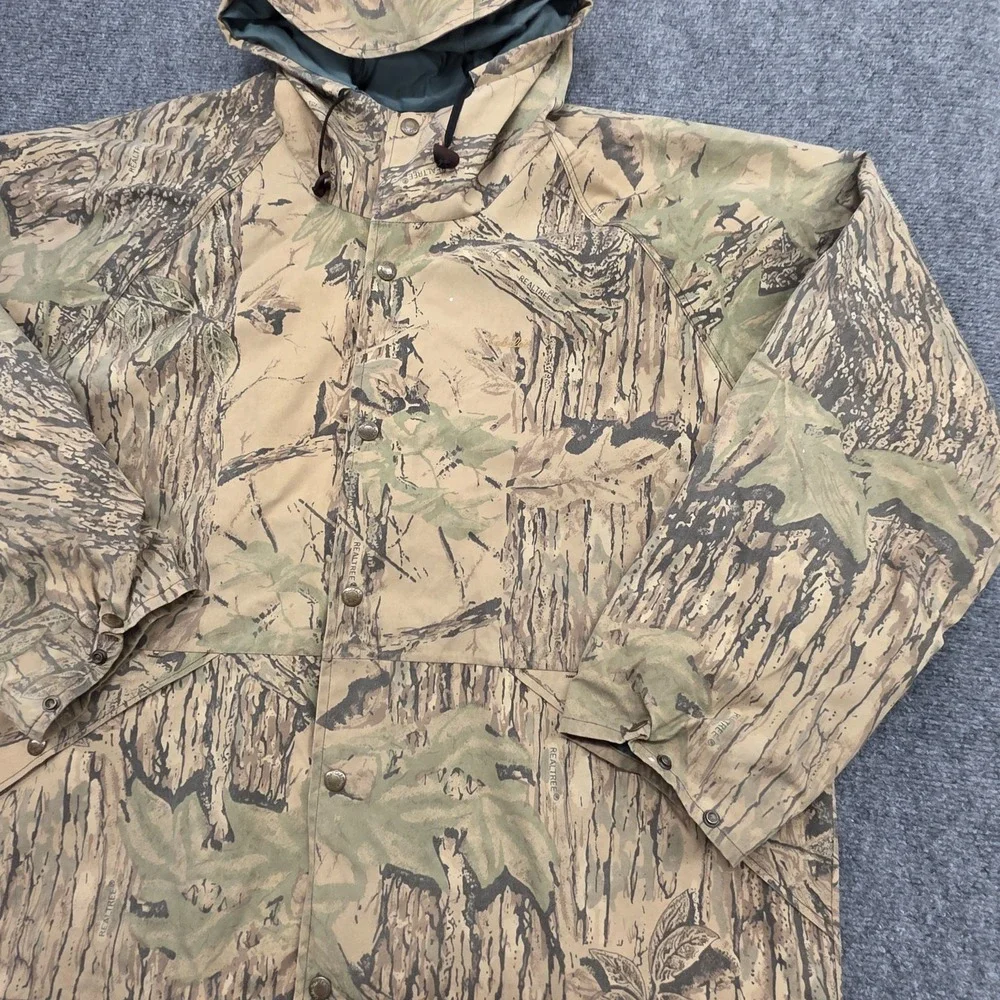 Vintage Cabelas Realtree Camo Goretex Jacket Mens XL XLarge Made In USA Snap Zip